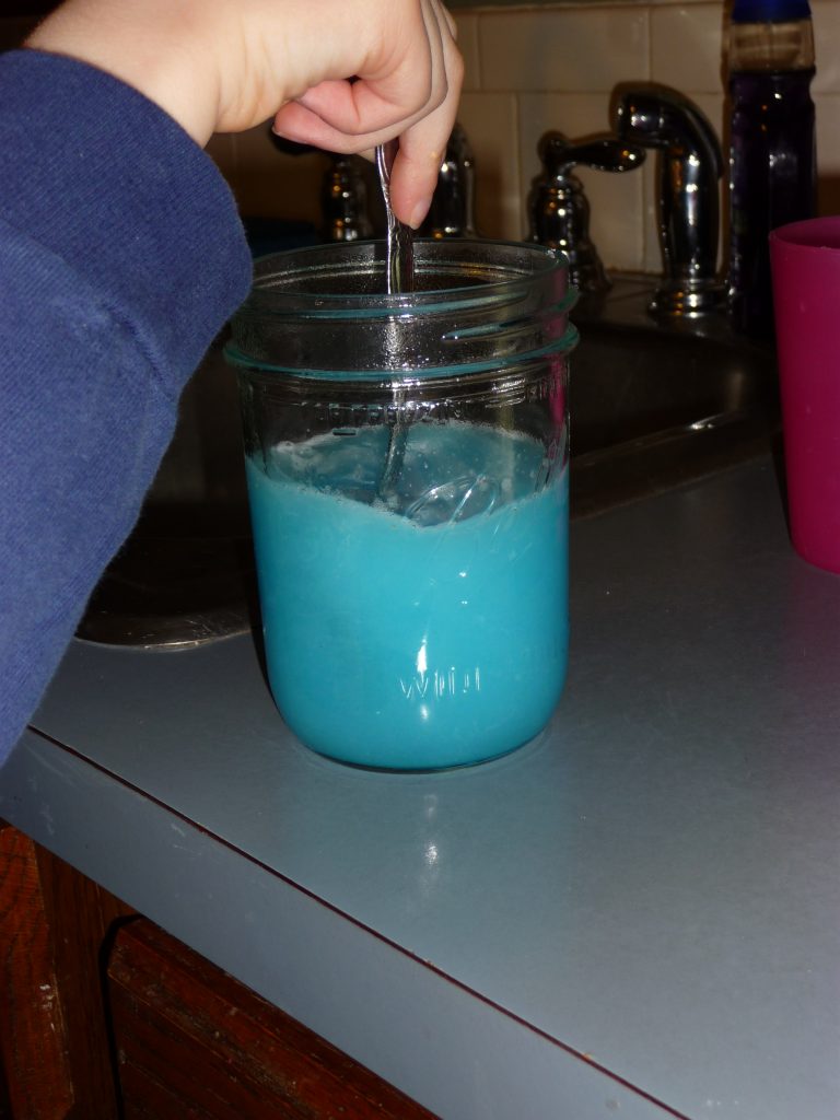Borax Solution with food coloring